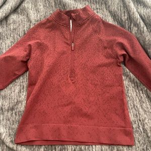Lululemon Rest Less Cropped Half Zip Herringbone Fade